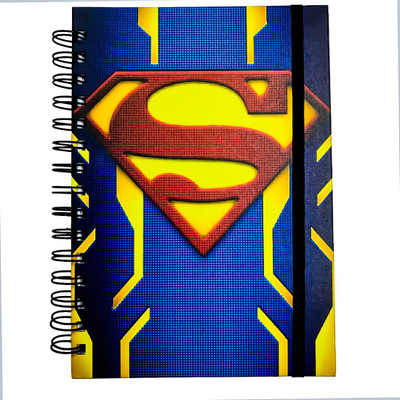 BONZEAL Pack of 2 Superman Notebook A5 Diary Ruled 125 Pages(Blue, Pack of 2)