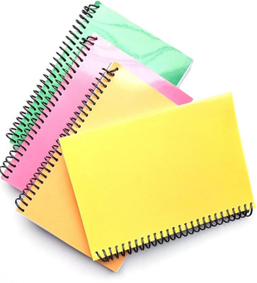 UNIQPAL SPIRAL Notebook A4 Notebook UNRULED/PLAIN 200 Pages(Multicolor, Pack of 4)