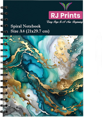 RJPRINTS Spiral Notebook A4 Notebook Regular 200 Pages(Multicolor)