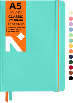 NEORAH Unruled Journal Notebook - 110 GSM - Office Hardcover Notebook A5 Note Book Plain 160 Pages(TEAL)