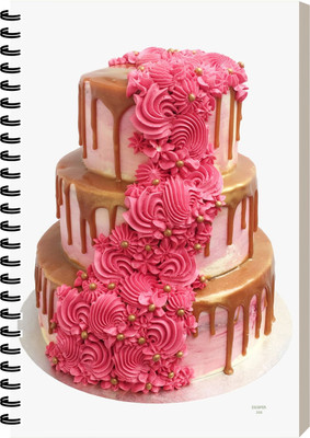 ESCAPER Pink Gold Cake Spiral Notepad, Travel Diary, Spiral Ruled Notebook A5 Diary Ruled 160 Pages(Pink Gold Cake)