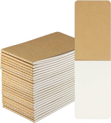 ZMYBCPACK Mini Pocket Notepad 3x5inch, Mini Kraft Paper Blank Mini Note Pad Blank 64 Pages(Brown, Pack of 24)