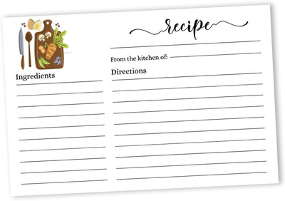 Inkdotpot Recipe Card Regular Planner Unruled 50 Pages(White, Pack of 50)