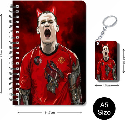 craft maniacs 2023 ROONEY DIARY + KEYCHAIN A5 Notebook RULED 160 Pages(Multicolor)
