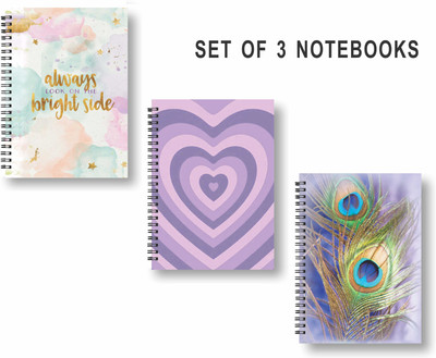 Papco Notebooks A5 Diary unruled 144 Pages(Multicolor, Pack of 3)