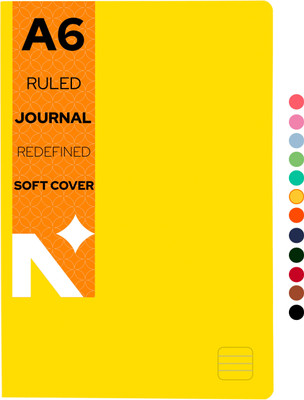 NEORAH Ruled Journal Notebook - 110 GSM - Softcover A6 Note Book Single Ruled 160 Pages(Yellow)
