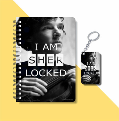 craft maniacs SHERLOCK A5 Notebook RULED 160 Pages(SHERLOCK BLACK WHITE POSTER ART)