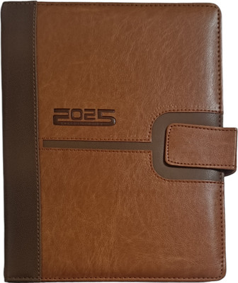 ShreeGanadhish 2025 Planner/Organizer |Office &Personal use|Sunday Full page| 24X18X3 CM B5 Diary Ruled 365 Pages(Dirt Brown)