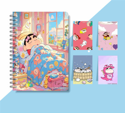 craft maniacs SHINCHAN 2025 COMBO A5 Diary RULED 160 Pages(Multicolor)
