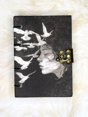 ALBILA HANDICRAFTS na A5 Diary Unruled 200 Pages(Black)