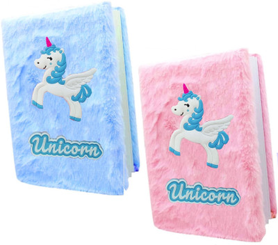 VoQo Unicorn design A5 Diary Single Ruling 180 Pages(Multicolor, Pack of 2)