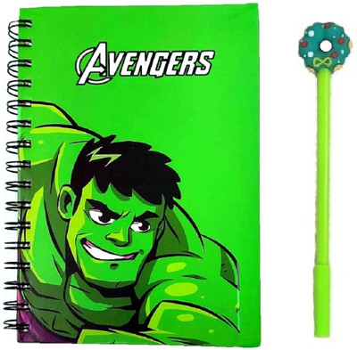 AuM Hulk Notebook/Diary with Pen Return/ Birthday Gift for Kids Regular Diary Rulled 50 Pages(Green)