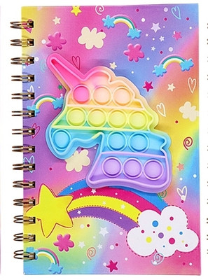 Vintager Soft Plush Popit Spiral Diary Cartoon Fidget Toys Anti-Stress Relieve Notebook A5 Diary Ruled Pages 100 Pages(Multipurpose)