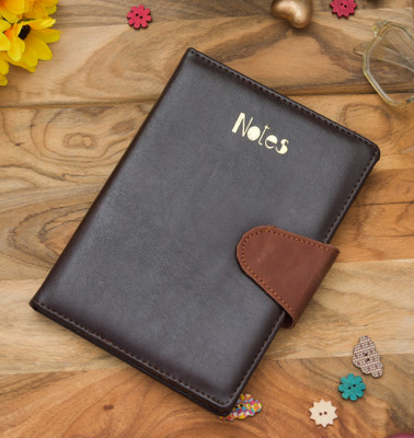 SPM Classic Premium Leather Travel Journal Diary for Gifting Purpose A5 Diary Ruled 200 Pages(Black)