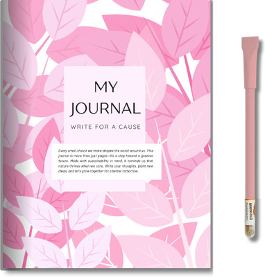 Tramoke Plantable Writing Kit | Recycled Paper Journal and Plantable Seed Pen Blue | A5 Gift Set Plane 40 Pages(Pink)