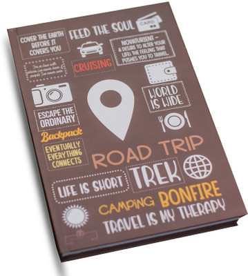TREASURE TALES TRAVEL NOTEBOOK,Schedule Your Day, Manage to-do List and Track Wellness A4 Diary ruled 140 Pages(Brown)