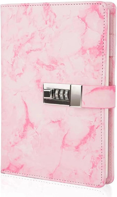 CRAZYABBS Diary With Lock Destination Success, Magnetic My To Do, Marble Pink A5 Diary Ruled 200 Pages(Marble Pink)