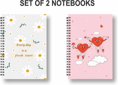 ROT RIX Notebook A5 Diary Ruled 144 Pages(Multicolor, Pack of 2)