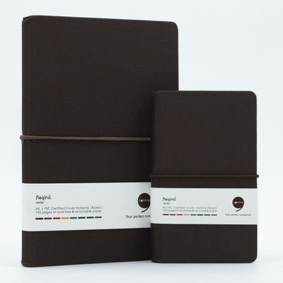 comma Regina Combo A5 Notebook Ruled 192 Pages(Brown)