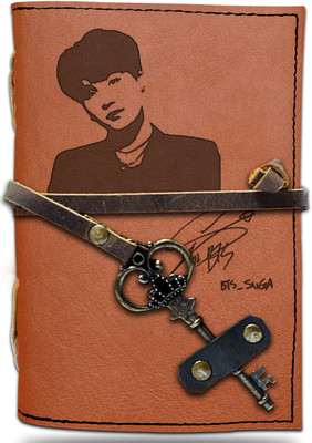 DI-KRAFT Handmade Classic Design Leather-suga Printed Leather A6 Diary Unruled 200 Pages(Brown 6)