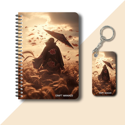 craft maniacs ITACHI UCHIHA DIARY & KEYCHAIN A5 Notebook RULED 120 Pages(Multicolor)