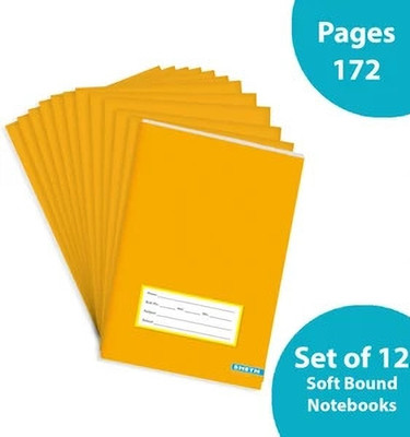 Shubham enterpriser 12 A5 Notebook soft bound 172 Pages(White, Pack of 12)