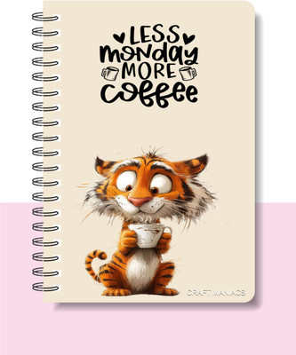 craft maniacs CUTE PUN 2025 NOTEBOOKS A5 Notebook RULED 120 Pages(Multicolor)