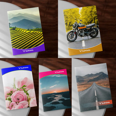 RJPRINTS Designed Stapled Notebooks A4 Notebook Plain 72 Pages(Multicolor, Pack of 6)