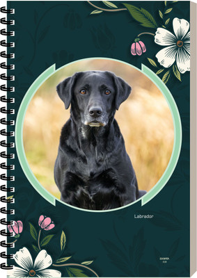 ESCAPER Black Labrador Dog Laminated Soft Cover Diary, Personal Notebook A5 Diary Ruled 160 Pages(Black Labrador)