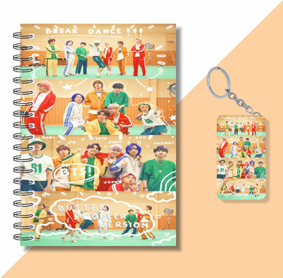 craft maniacs A5 NOTEBOOK + KEYCHAIN COLLECTION A5 Note Pad RULED 160 Pages(Black, White)