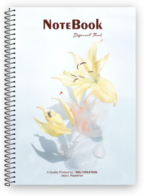 SNU CREATION Light Flower Theme Spiral A4 Notebook Ruled 220 Pages(Multicolor)