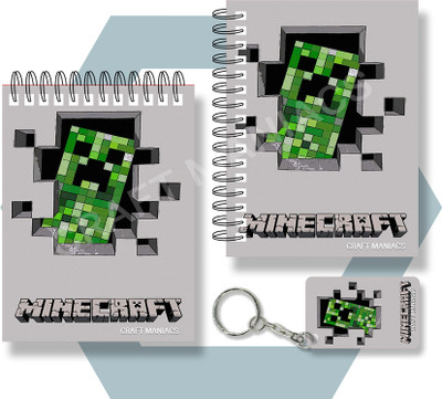 craft maniacs MINECRAFT A6 NOTEBOOKS A6 Diary UNRULED 100 Pages(Grey)