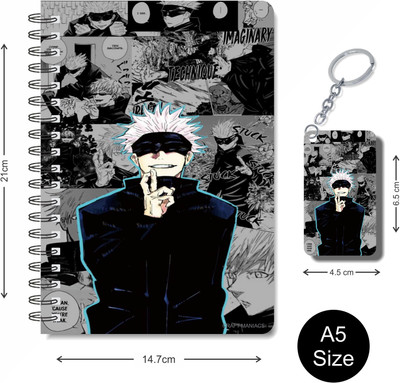 craft maniacs 2023 jujutsu DIARY + KEYCHAIN A5 Notebook RULED 160 Pages(Multicolor)