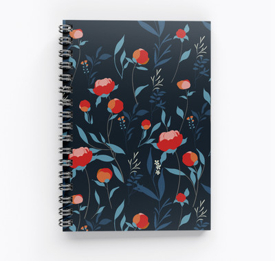 RJPRINTS Flower Pattern A4 Notebook Unruled 160 Pages(Multicolor)