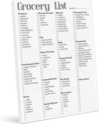Inkdotpot Grocery list Planner Regular Planner Unruled 54 Pages(White)