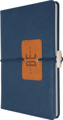 Doodle A5 Premium PU Leather Notebook | Hardbound Cover with Elastic Band Closure | A5 Note Book Ruled 160 Pages(Blue)