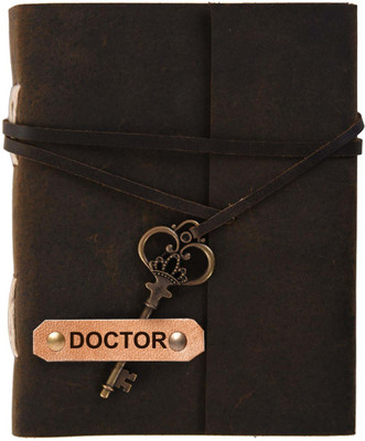 Rjkart DOCTOR embossed Leather Cover Diary With Key Lock A5 Diary Unruled 200 Pages(DOCTOR)