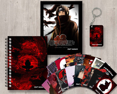 craft maniacs ITACHI UCHIHA GIFTING COMBO A5 Notebook RULED 120 Pages(Black)