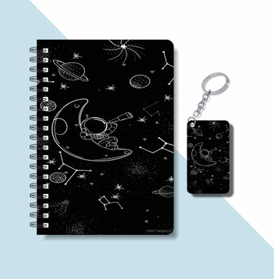 craft maniacs SPACE DIARY & KEYCHAIN A5 Notebook RULED 120 Pages(Multicolor)