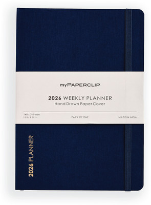 myPAPERCLIP 2026 Weekly Planner A5 Desk Planner Ruled 192 Pages(Imperial Blue)