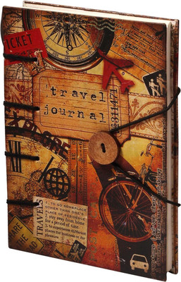 NIZAM HANDICRAFT Travel Journal Hand Crafted A5 Journal UNRULED 200 Pages(Multicolor)
