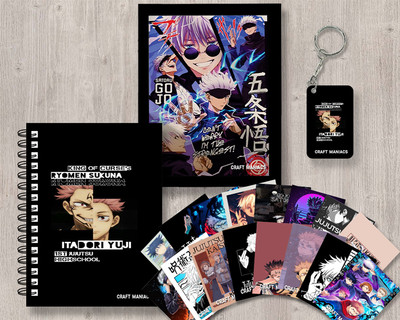 craft maniacs JUJUTSU KAISEN GIFTING SET A5 Gift Set RULED 120 Pages(White)