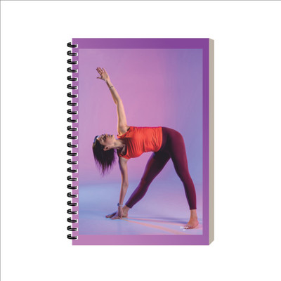 ESCAPER Fitness Diary Notebook For Personal & Office Use, Spiral Notepad For Writing A5 Diary Ruled 160 Pages(Yoga Pose 1)