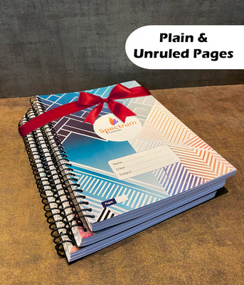 GARGANDASSOCI SPECTRUM A4 Notebook PLAIN AND UNRULLED 140 Pages(Blue, Pack of 3)