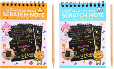vworld SCRATCH BOOK A2 Diary 10 Pages(Multicolor, Pack of 2)