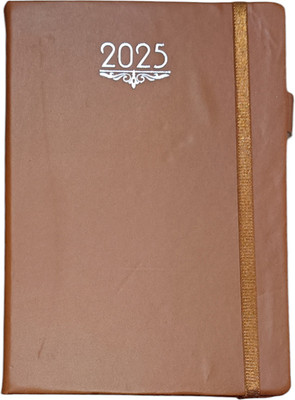 ShreeGanadhish 2025 Diary Notebook /Journal/Organizer|Sunday Full Page|Elastic Lock|21X15X3 CM A5 Diary Ruled 365 Pages(Reddish Orange)