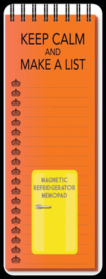 Nourish Keep Calm And Make A List Magnetic Refrigerator_DRY Regular Memo Pad Ruled 50 Pages(Orange)