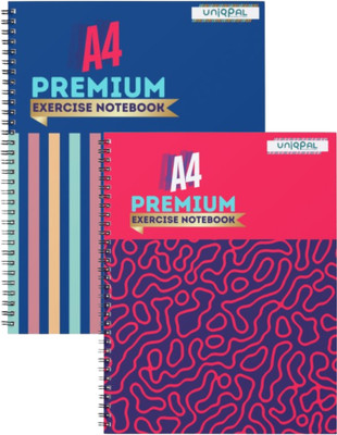 UNIQPAL NOTEBOOK A4 Notebook RULED /LINE 200 Pages(Multicolor, Pack of 2)