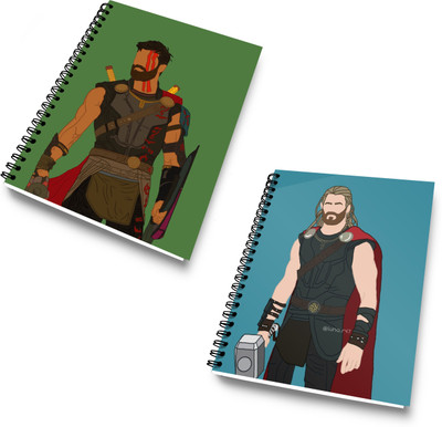 DI-KRAFT Diary Combo Pack | Printed Diary combo Pack | BTS New Collection A5 Diary Unruled 120 Pages(Dark Green and Sky, Pack of 2)