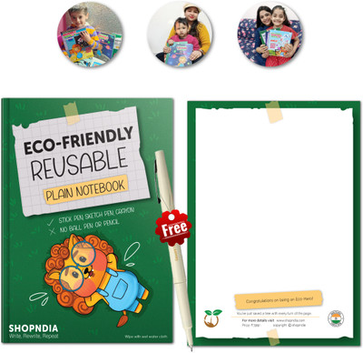 Shopndia Plain Eco Friendly Reusable Notebook A4 Notebook Ruled 12 Pages(Multicolor)
